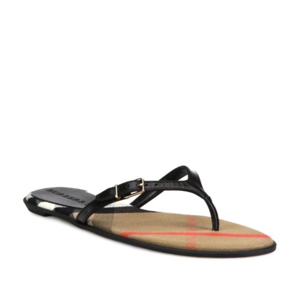 AUTHENTIC Burberry Meadow Leather Flip Flops